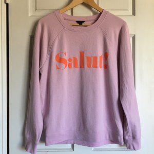 J Crew Lavender & Orange Salut! Sweatshirt